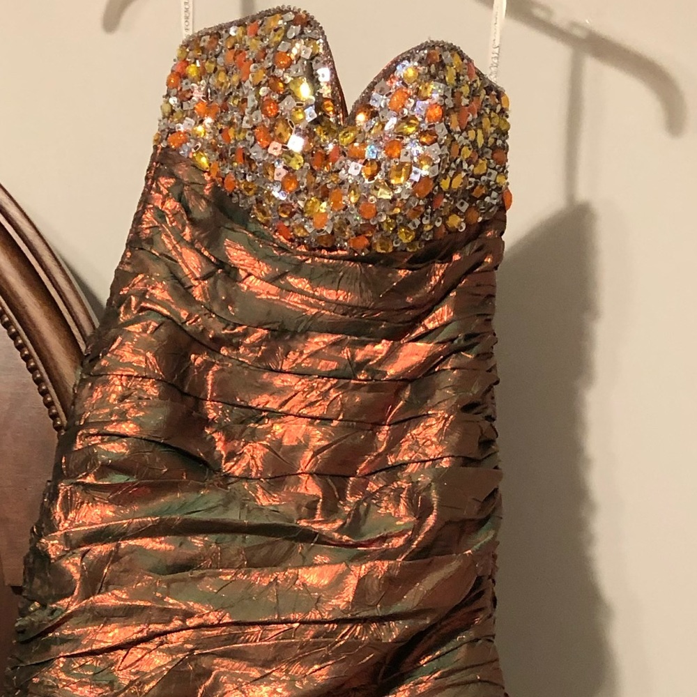 Beautiful copper prom dress size 2 by Precious Formals